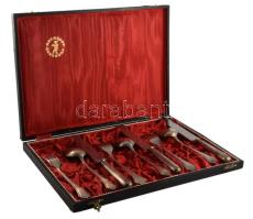 Art Krupp Berndorf 3 személyes evőeszköz készlet, ezüstözött, jelzett, dobozban.