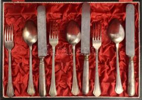 Art Krupp Berndorf 3 személyes evőeszköz készlet, ezüstözött, jelzett, dobozban