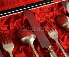 Art Krupp Berndorf 3 személyes evőeszköz készlet, ezüstözött, jelzett, dobozban