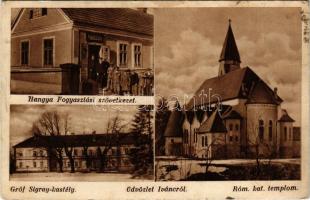 Ivánc, Római katolikus templom, Gróf Sigray kastély, Hangya Fogyasztási Szövetkezet üzlete. Szilágyi Arthur műterméből (Rb)