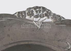 Juventa szecessziós ón kínáló, jelzett, d. 19,5 cm