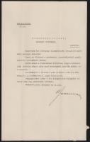 1939 Reményi-Schneller Lajos (1892-1946) kivégzett pénzügyminiszter által aláírt kinevezés