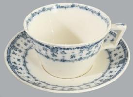 Stanley szecessziós angol kiöntő, cukortartó és 2 darab csésze alátéttel, jelzett, kopással, m:20 cm...