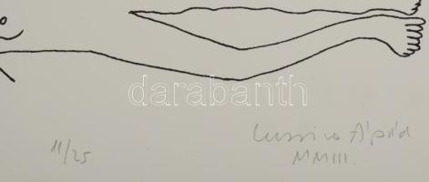 Luzsicza Lajos Árpád (1949-): Strand. Szitanyomat, papír, jelzett, számozott (11/25). Lapszéli apró ...