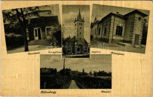 1947 Budapest XVII. Rákoshegy, utca, evangélikus templom, községháza, aluljáró, vasútállomás (EK)