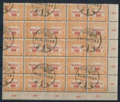 1921/24 Hivatalos 500K ívsarki 25-ös tömb elfogazva