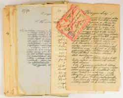 ca 1850-1900 Vegyes bírósági és egyéb okmány gyűjtemény, benne néhány okmánybélyerges irat.