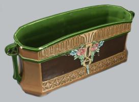 Eichwald későszecessziós virágtartó és váza, jelzett, virágtartón mázhibákkal, m: 29,5 cm