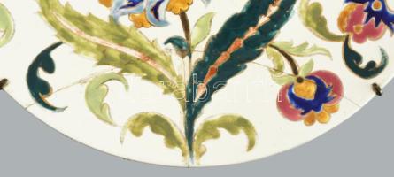 Schütz Cilli nagyméretű dísztál, jelzés nélkül, restaurált, d: 35,5 cm /// KIZÁRÓLAG SZEMÉLYES ÁTVÉT...