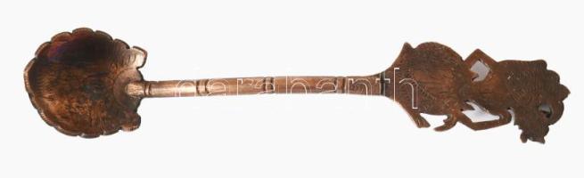 Ezüstözött wayang figurás díszítésű 6 darabos kanál készlet, díszdobozban