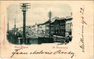 1899 Saint Petersburg, St. Petersbourg, Leningrad, Petrograd; Quai Anglais / quay (EK)