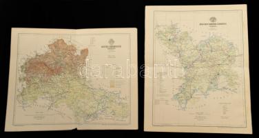 cca 1900 8 db vármegye térkép: Sopron, Szeben, Szabolcs, Temes, Verőce, Tolna, Jász-Nagykun-Szolnok,...