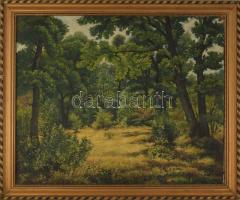 Velten Armand (1890-1974): Gödöllő környéki táj, 1943. Tempera, farost. Jelezve jobbra lent. Dekoratív fakeretben. 56,5x68 cm