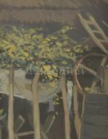 Velten Armand (1890-1974): Köszörülés (Gödöllő környéke), 1930-40 körül. Tempera, karton. Jelezve jo...