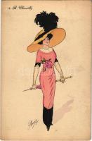 French lady art postcard, A. Chantilly s: Plum