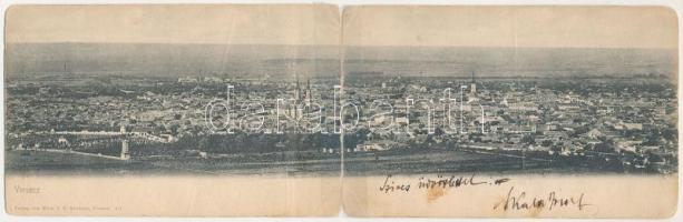 Versec, Vrsac; 2-részes kihajtható panorámalap / 2-tiled folding panoramacard (b)
