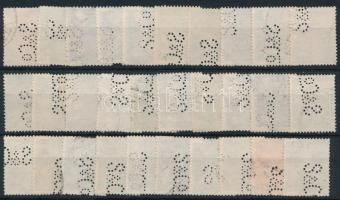 Románia 30 db perfin bélyeg