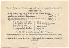 1957. "A Pedagógusok Eötvös-alapja Szilveszteri Sorsjegye" 3.60Ft értékben, "21111&qu...