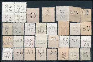 Perfin bélyegek kétoldalas stecklapon