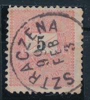 1898 Feketeszámú 5kr 11 1/2 fogazással (14.000) (rozsdapöttyök / stain spots)