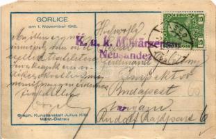 Gorlice, am 1. November 1915. Gimnazyum, Kaplica Szkolna i sala gimnastyczna / WWI K.u.K. military, ...