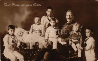 1916 Unser Kaiser mit seinen Enkeln / Wilhelm II, German emperor with his grandchildren