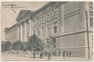 1917 Gyulafehérvár, Karlsburg, Alba Iulia; Római katolikus főgimnázium. Weisz Bernát kiadása / Catholic grammar school + "K.u.k. Feldampfwäscherei No. 52 Zensuriert" (EK)
