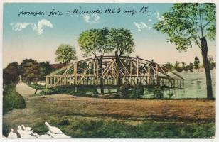 1923 Marosújvár, Uioara, Ocna Mures; Árvíz, híd. Grünn Géza kiadása / flood, bridge (Rb)