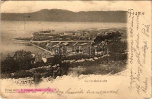 1900 Fiume, Rijeka; Generalansicht / general view. Verlag F. A. Schnautz (gyűrődések / creases)