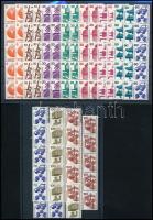 Németország Berlin 1971-1974 Mi 402-411 + 453 ellenőrzőszámos automatabélyegek ötös csíkokban, 2 példányban (Mi EUR 212.-)