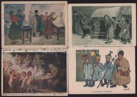 1925 7 db különböző vegyes minőségű Tombola-levelezőlap tombolaszelvény nélkül, 2 használatlan, 2 használatlan átnyomott szöveggel, 1-1 db 1927-ben, 1951-ben ill. 1971-ben futott