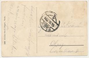 1926 Torda, Turda; Topánfalvi vasút alagútja az Aranyos folyóval. Kiss J. kiadása / Campeni railway ...