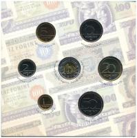 2006. 1Ft-100Ft (7xklf) forgalmi sor szettben + 1946. 1Ft Ag "Hatvanéves a Forint" utánver...