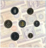 2006. 1Ft-100Ft (7xklf) forgalmi sor szettben + 1946. 1Ft Ag "Hatvanéves a Forint" utánver...