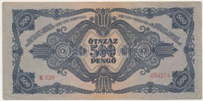 1945. 500P "K 029 054274", "N" sajtóhibás T:F