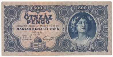 1945. 500P "K 019 015188", "N" sajtóhibás T:F