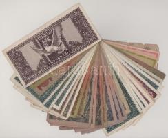 Vegyes 30db-os pengő bankjegy tétel, közte kevés adópengő és "Vöröshadsereg Parancsnoksága&quot...