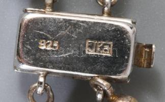 Duplasoros tenyésztett gyöngy nyaklánc, ezüst (Ag) szerelékkel, h. 47 cm