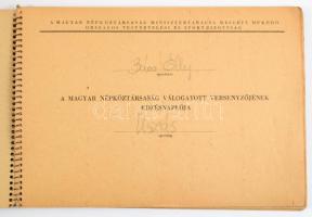 1957-1966 A magyar vízilabda válogatott mérkőzéseinek részletes naplója, az eredményekkel, benne a f...