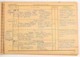 1957-1966 A magyar vízilabda válogatott mérkőzéseinek részletes naplója, az eredményekkel, benne a f...