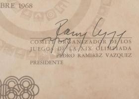 Mexikó 1968. Olimpiai Bronz díjérem, vízilabda sportágban "XIX Olimpiada Mexico 1968" kéto...