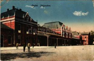 1917 Cegléd, Pályaudvar, vasútállomás. Sebők Béla kiadása (EB)