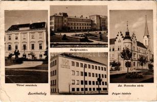 1943 Szombathely, Városi zeneiskola, reálgimnázium, Szt. Domonkos zárda (gyűrődések / creases)