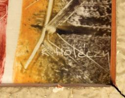 K. Holéczy Etus (1900-1957): Bevarázsló. Zománc, csempe, Kézzel festett, jelzett, hátoldalán autográ...