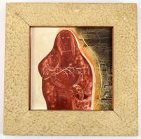 K. Holéczy Etus (1900-1957): Bevarázsló. Zománc, csempe, Kézzel festett, jelzett, hátoldalán autográ...