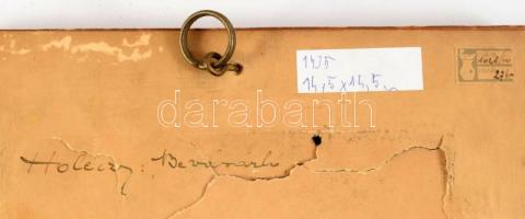 K. Holéczy Etus (1900-1957): Bevarázsló. Zománc, csempe, Kézzel festett, jelzett, hátoldalán autográ...