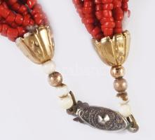 Tízsoros indiai korall nyaklánc