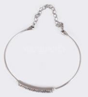 Ezüst (Ag) karkötő, kövekkel kirakva, jelzett, bruttó 5,34g