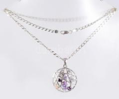 Ezüst (Ag) nyaklánc medállal, jelzett, h. 60 cm, bruttó 18,4g