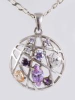 Ezüst (Ag) nyaklánc medállal, jelzett, h. 60 cm, bruttó 18,4g